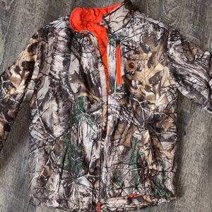 Camouflage Jacket with Orange Lining